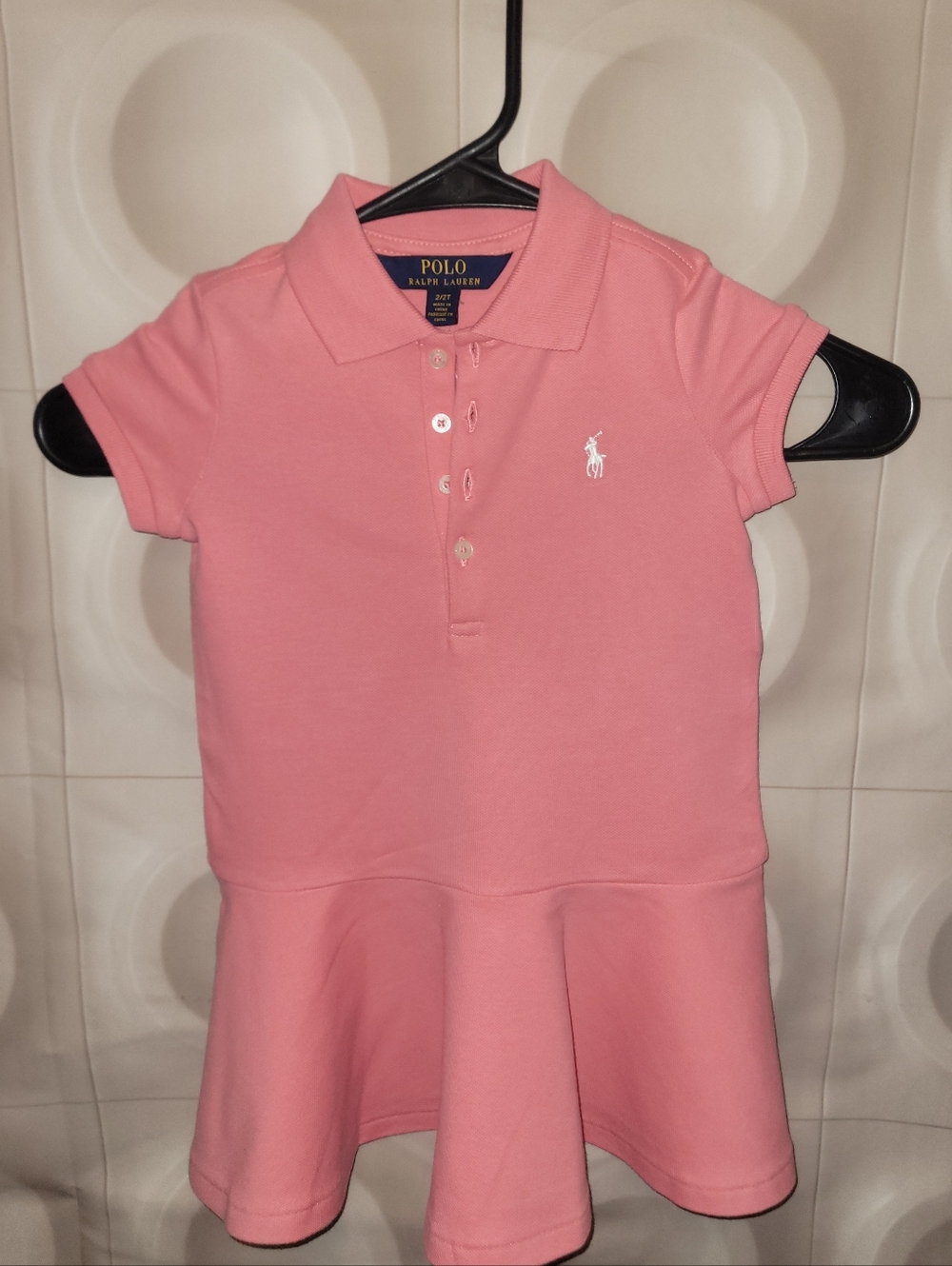 Polo by Ralph Lauren Girls' Pink Polo Dress with Embroidered Pony